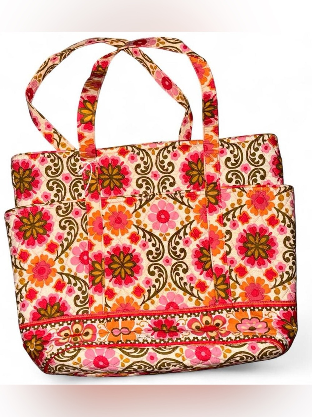 Vera Bradley Tote and Wallet Bright Warm Summery Color Divider Multi Pocket